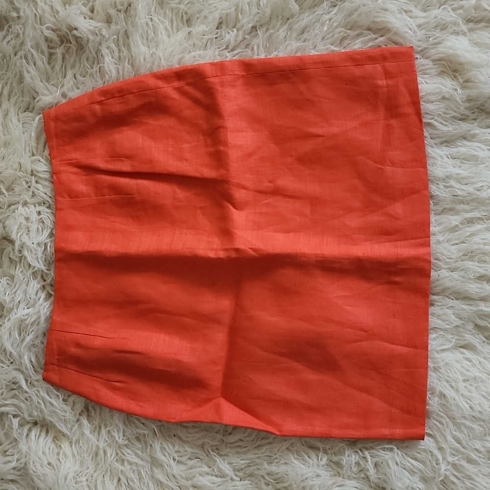 NEW! Vintage DUCCI Coral Linen High Waist Straight Pencil Skirt